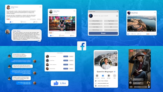 Facebook Social Media Elements Freebies template preview