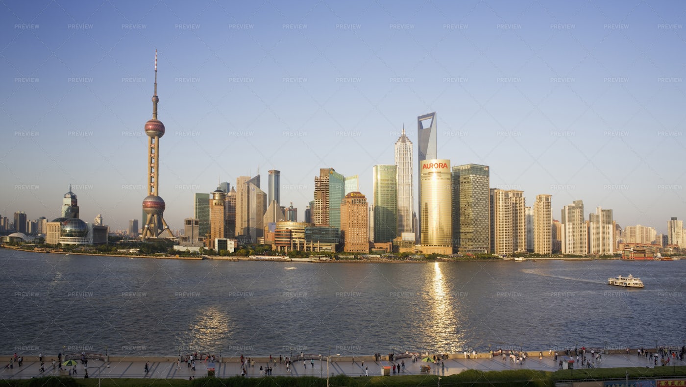 High View Of The Pudong Skyline: Stock Photos