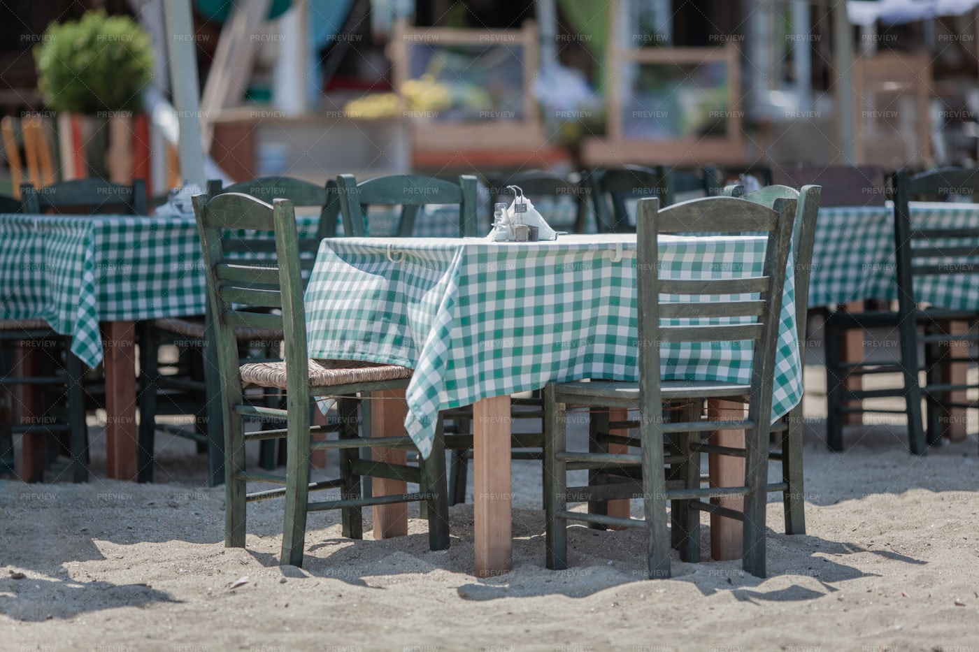 Beach Cafe Table: Stock Photos