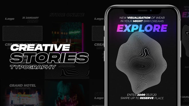 Creative Stories Typography Freebies template preview