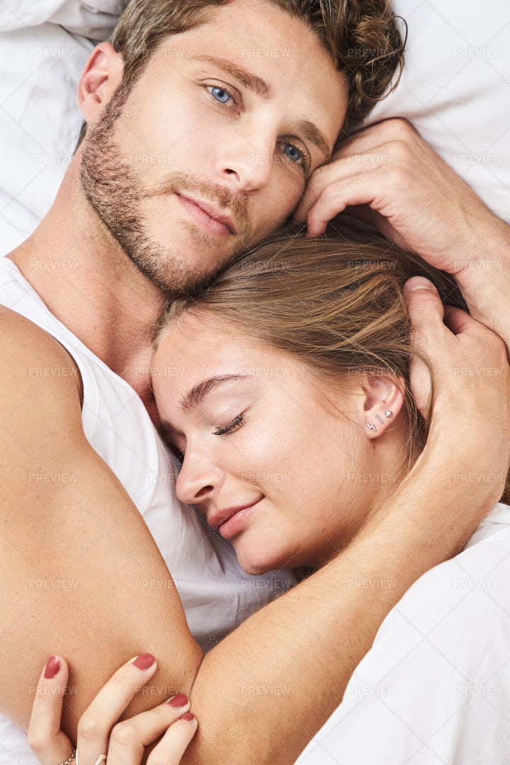 Happy Couple Hugging In Bed Stock Photos Motion Array