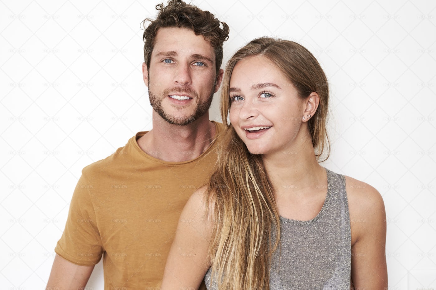 Smiling Blue-Eyed Couple: Stock Photos