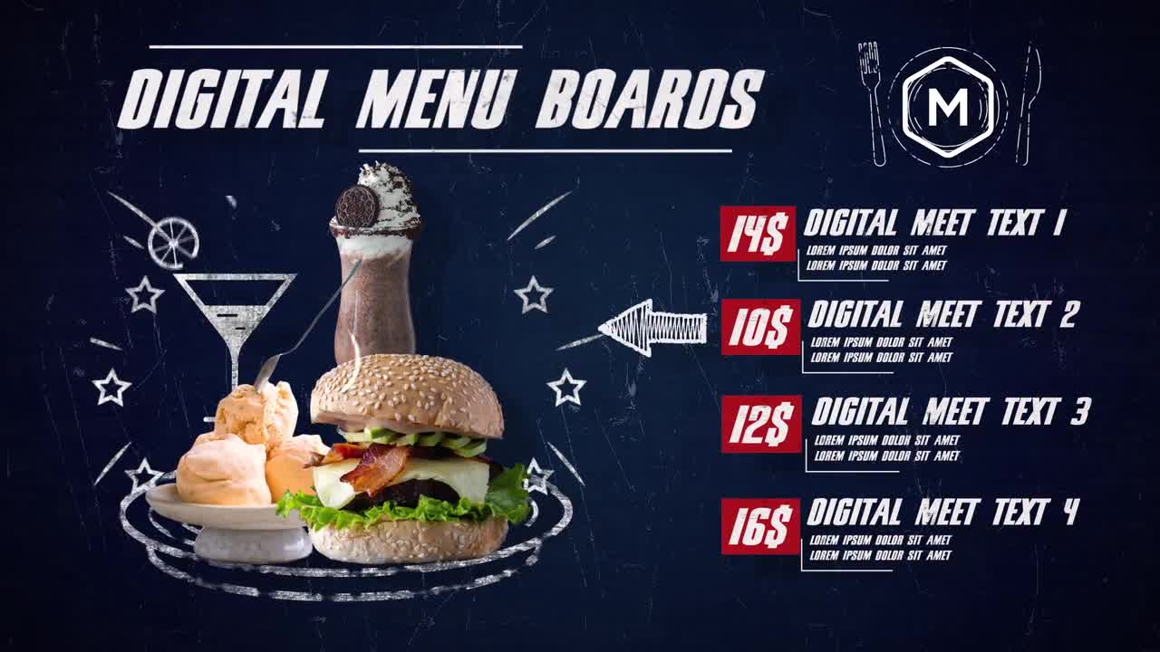 Digital Menu Restaurant - After Effects Templates  Motion Array For Digital Menu Board Templates