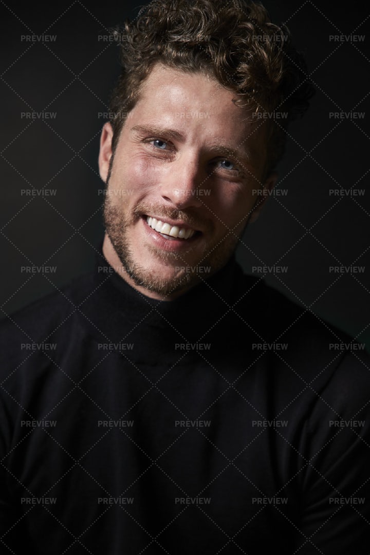 Happy Guy In Black Top: Stock Photos