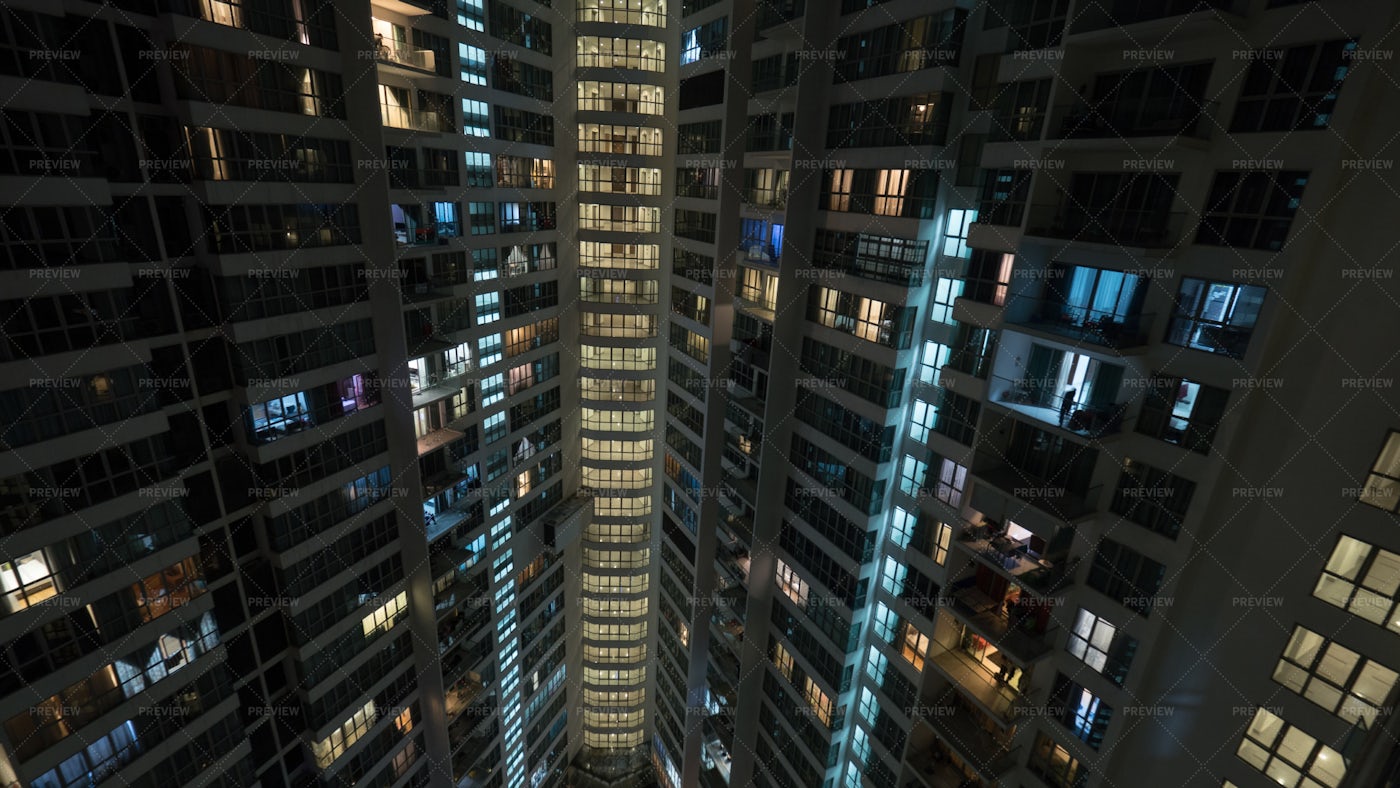 Window Lights Of High-Rise: Stock Photos