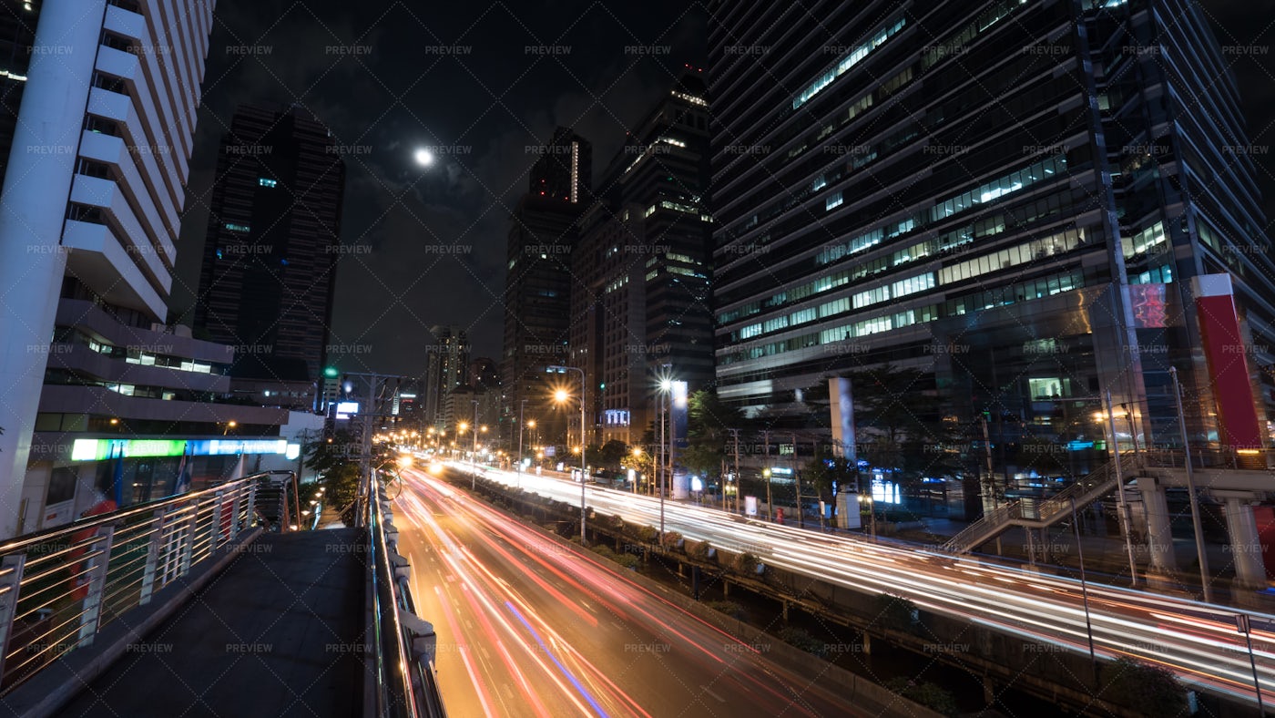 Night City Traffic: Stock Photos