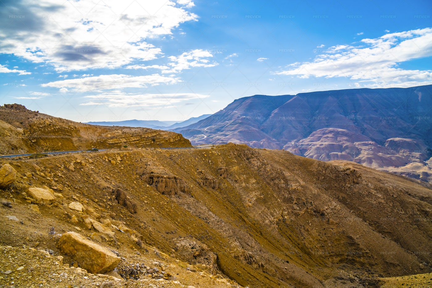 Wadi Mujib Canyon and Desert, Jordan: Stock Photos