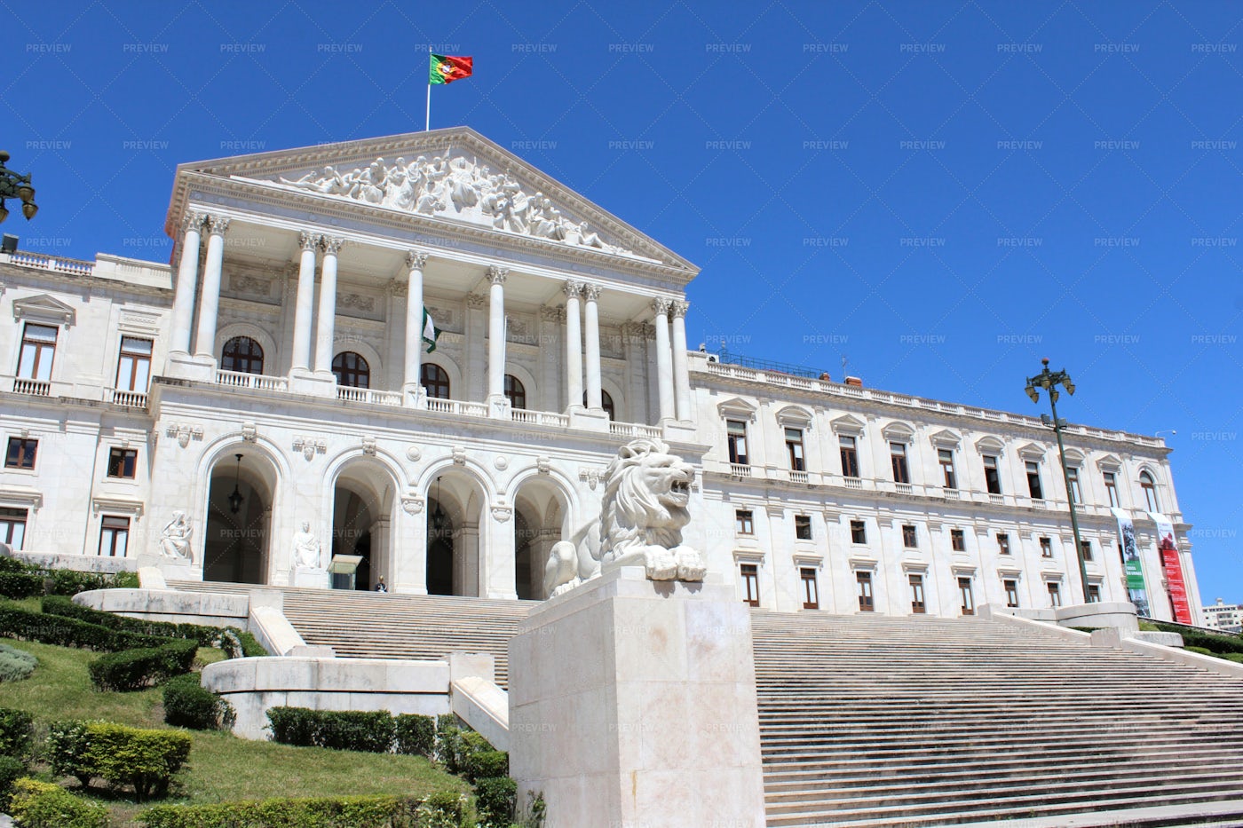 Portugal Parliament In Lisbon: Stock Photos