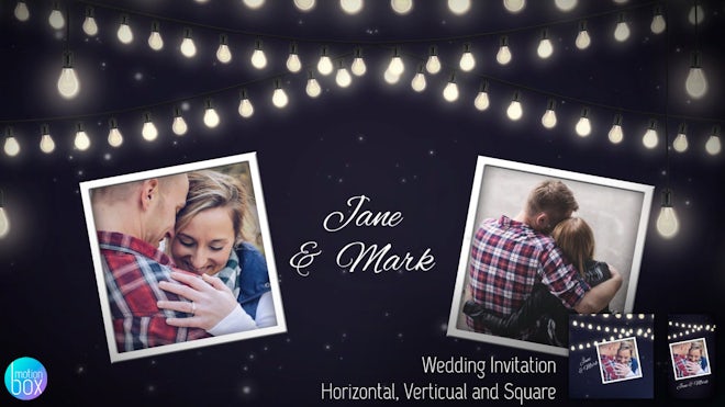 Night Bulbs Wedding Invitation Freebies template preview