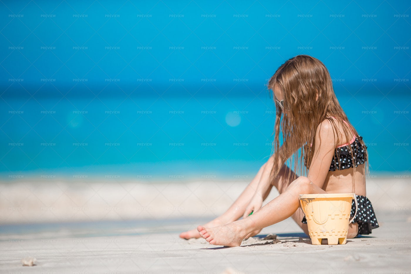 Girl On The Sandy Beach: Stock Photos