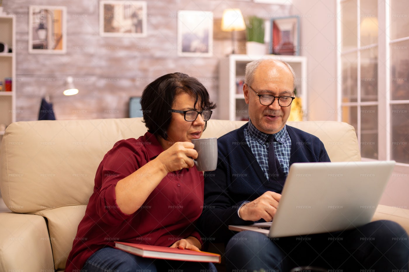 Old People With A Laptop: Stock Photos