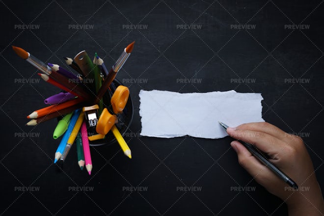 Cup Of Writing Utensils - Stock Photos