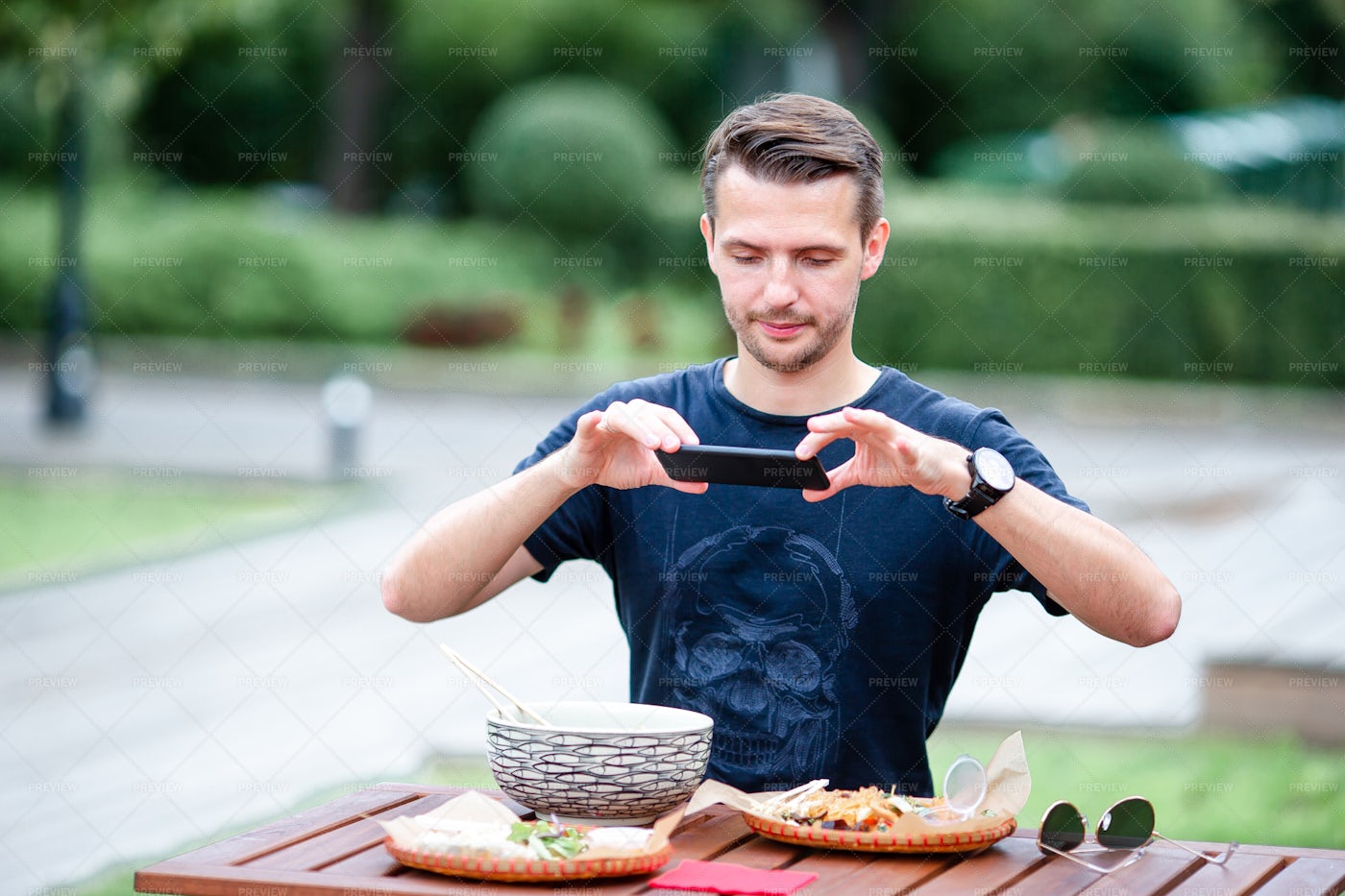 Taking Picture Of Delicious Meal: Stock Photos