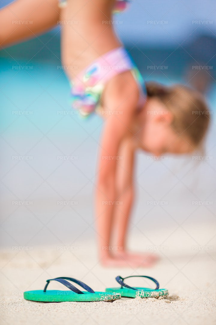 Flip Flops At The Beach: Stock Photos