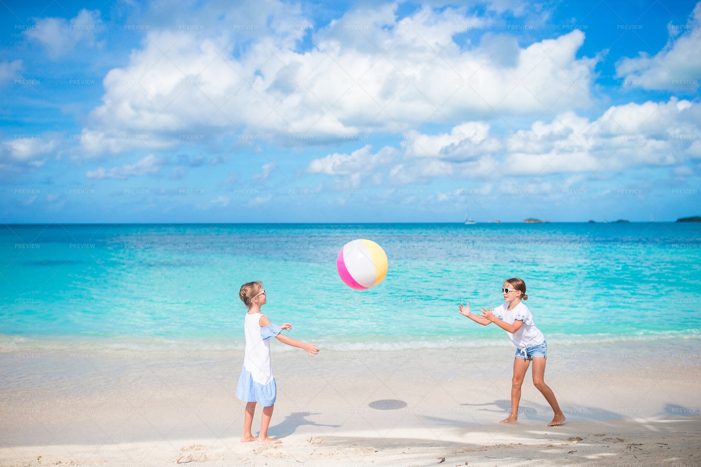 Playing Beach Ball: Stock Photos