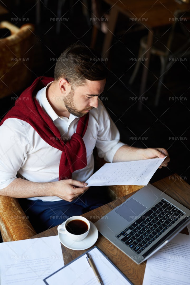 Financier With Paper: Stock Photos