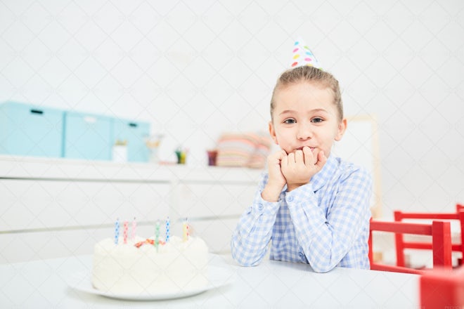 Girl With Birthday Cake - Stock Photos | Motion Array