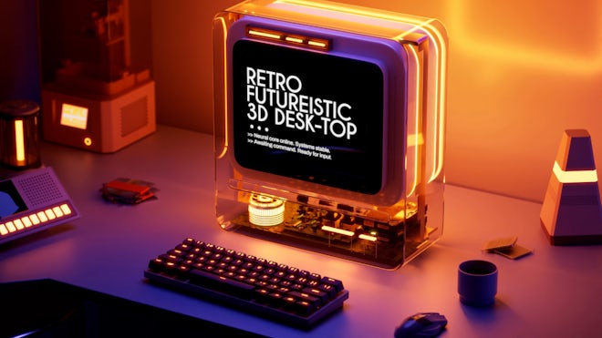 Retro Futuristic 3D Desktop
