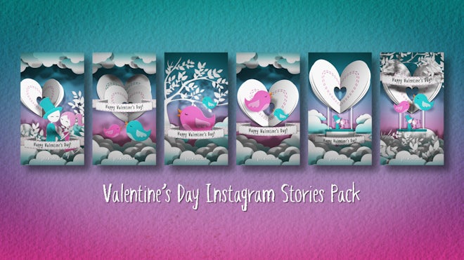 Valentine´s Day Instagram Stories Pack Freebies template preview
