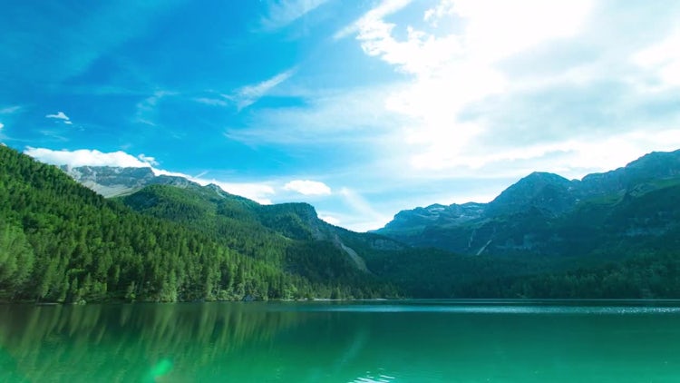 Lake and Mountains Landscape: Stock Video