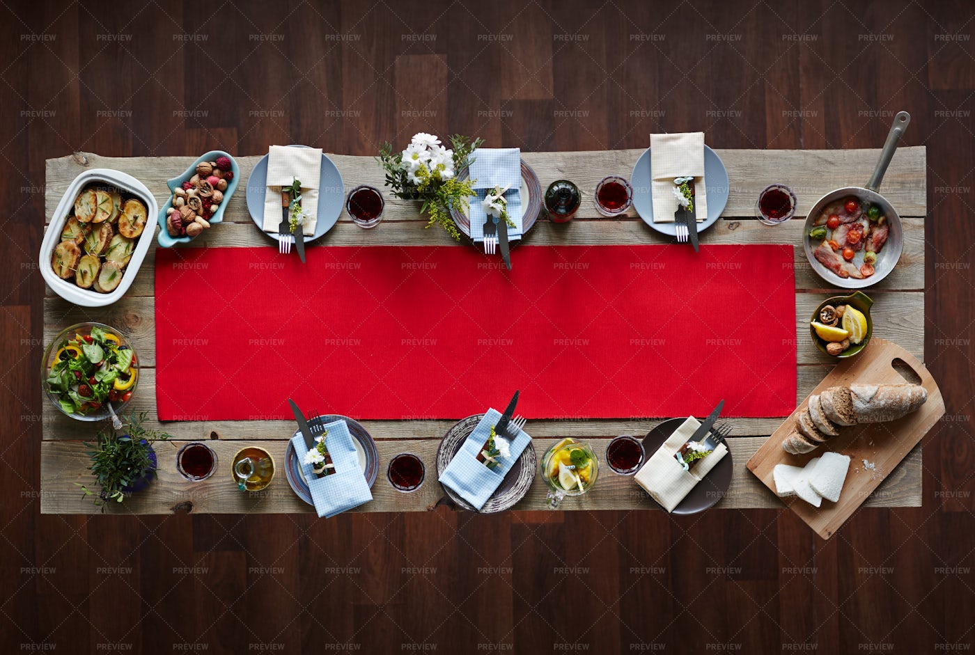 Table With Food: Stock Photos