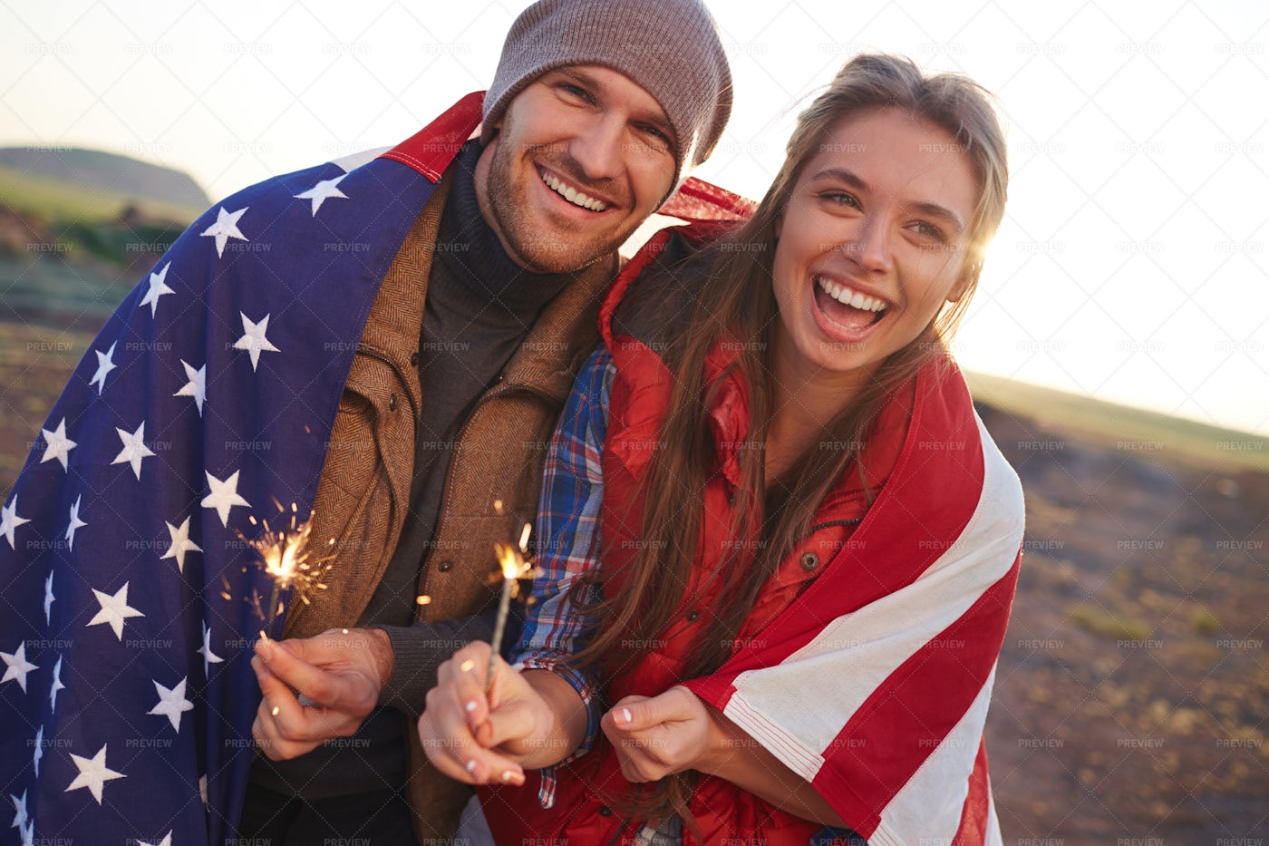 Cheerful Fashionable Couple: Stock Photos