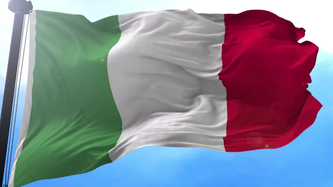 Animated Italian Flag waving in a dynamic and colorful gif format