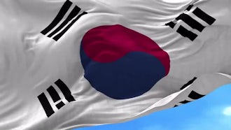 South Korea Flag Animation: Motion Graphics