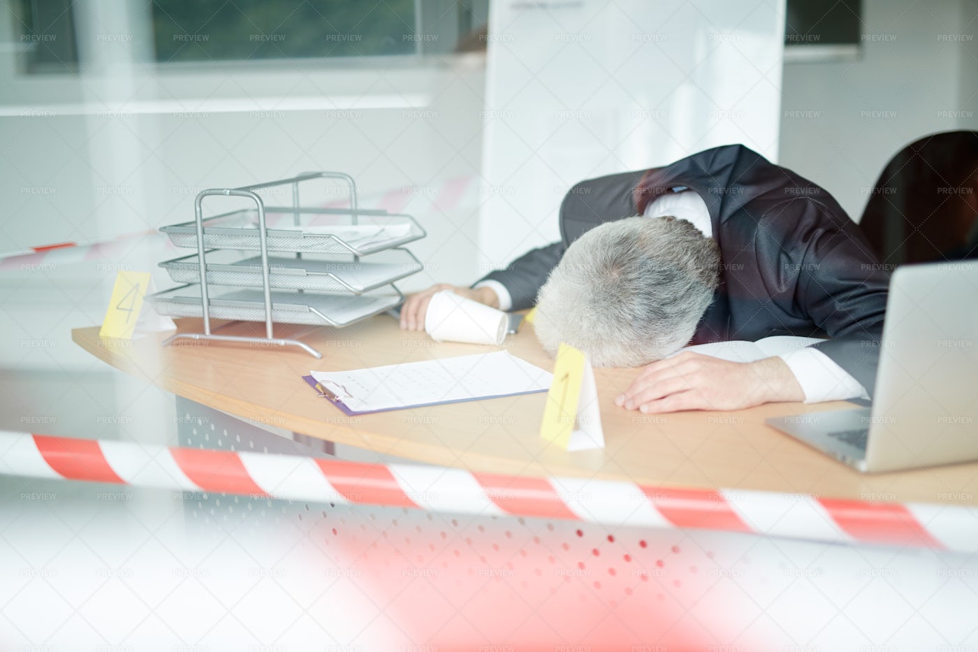 Murder Scene At Office: Stock Photos