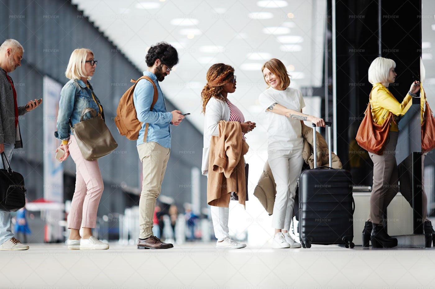 Queue Of Passengers: Stock Photos