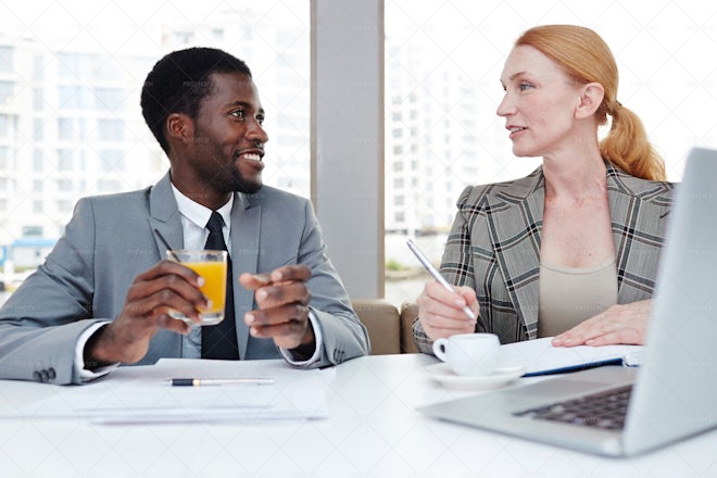 Employees Talking - Stock Photos | Motion Array