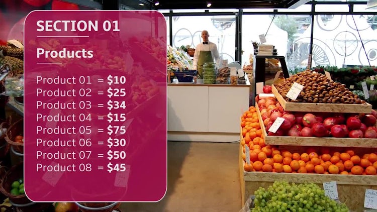 Market Slideshow Presentation: Premiere Pro Templates
