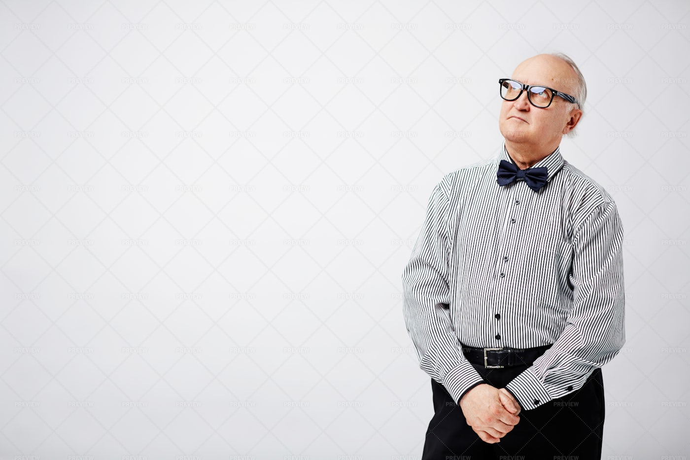 Portrait Of Dreamy Old Man: Stock Photos
