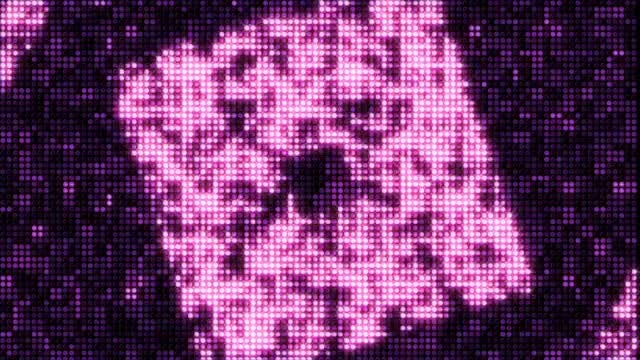 Squares LED Wall Lights Loop: Stock Motion Graphics