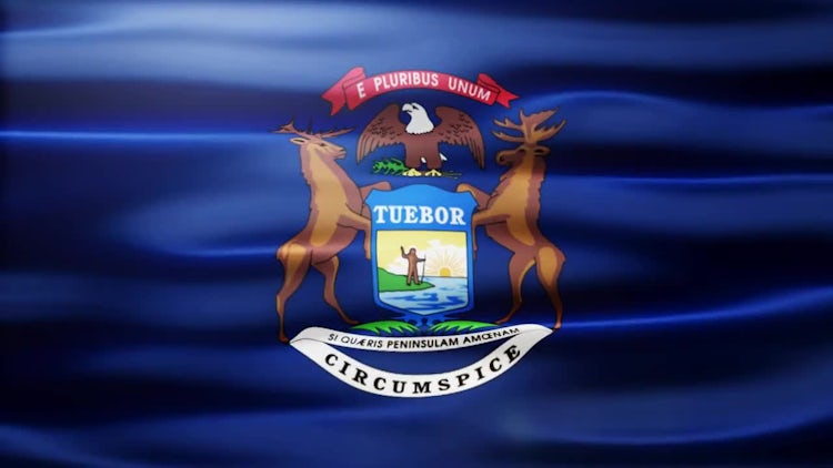 Michigan Flag: Stock Motion Graphics