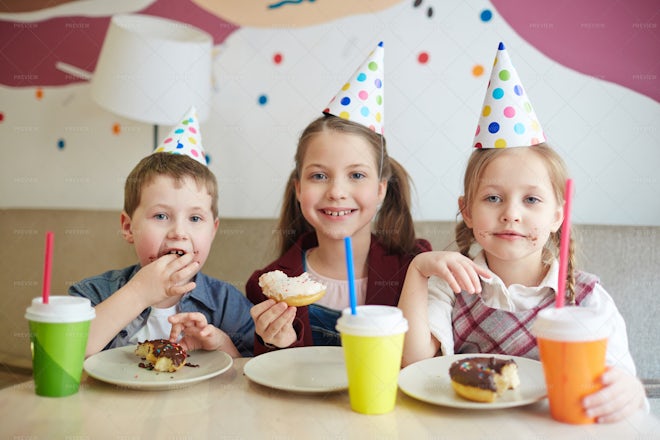 Kids With Donuts - Stock Photos | Motion Array