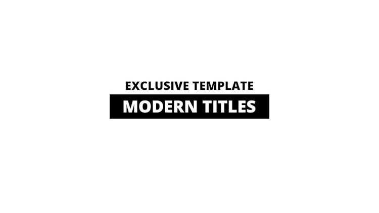 Modern Titles: Motion Graphics Templates