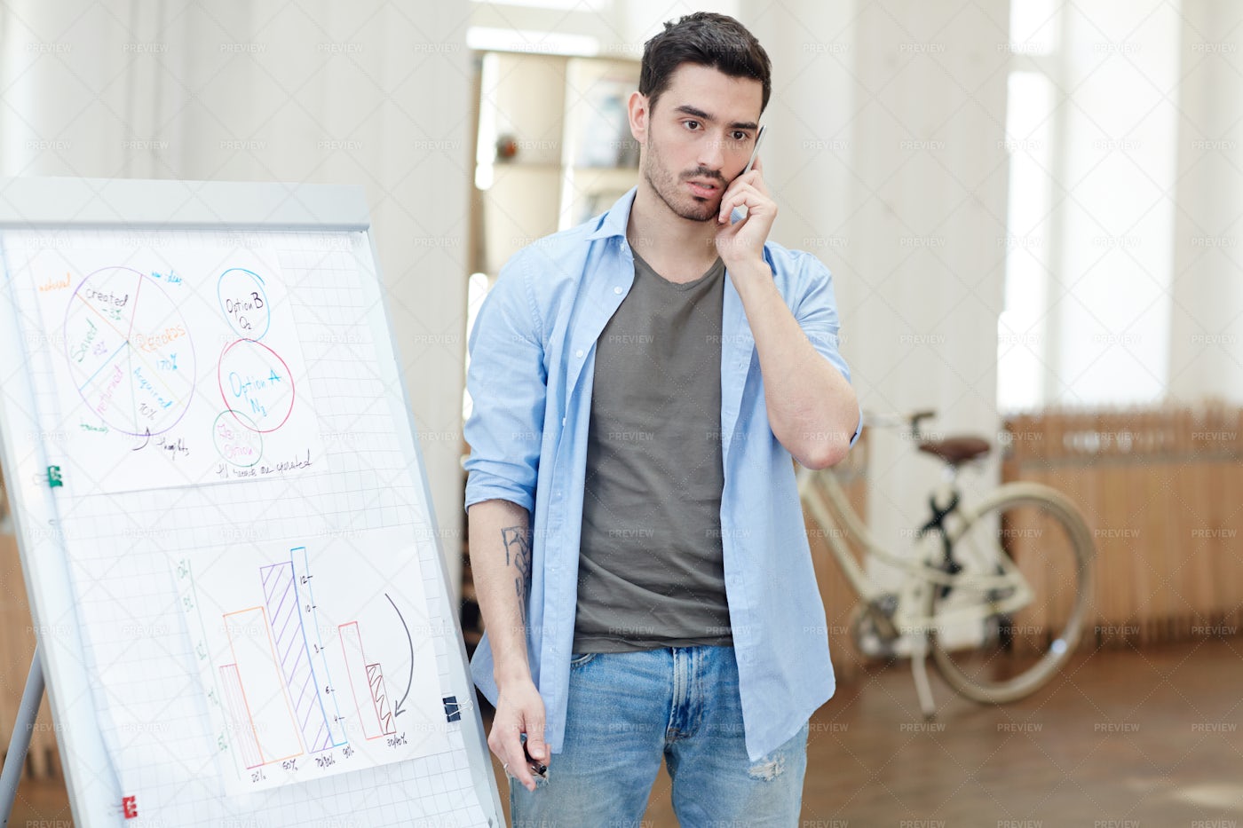 Coach By Board: Stock Photos