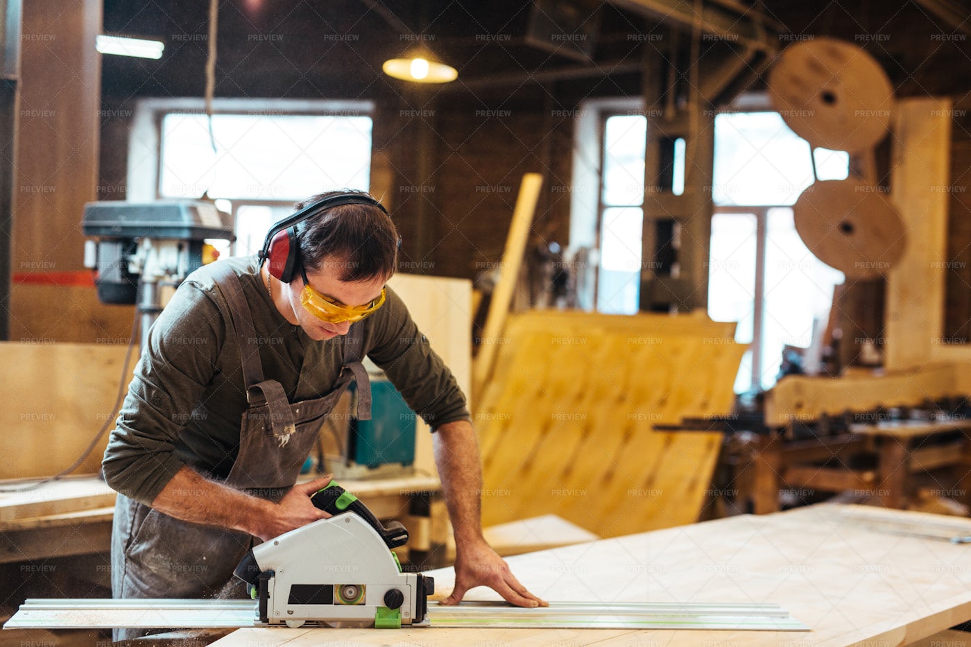 Sawing In Workroom: Stock Photos