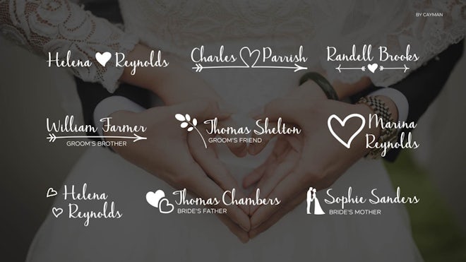 Wedding Lower Thirds And Titles Freebies template preview