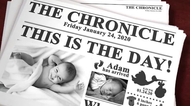 Birth Announcements Detective Movie Freebies template preview