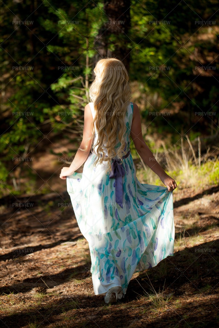 Woman In The Woods: Stock Photos