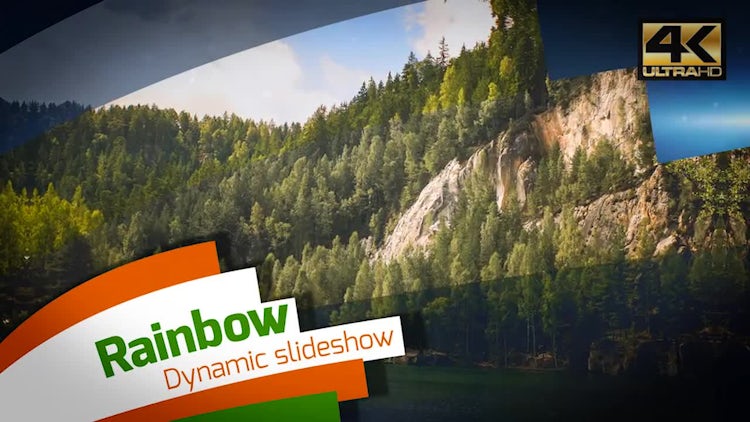 4k Dynamic Rainbow Slideshow: After Effects Templates