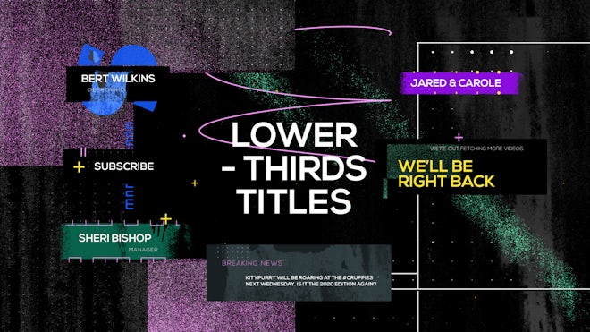 Titles Lower Thirds Grunge Distortion Freebies template preview