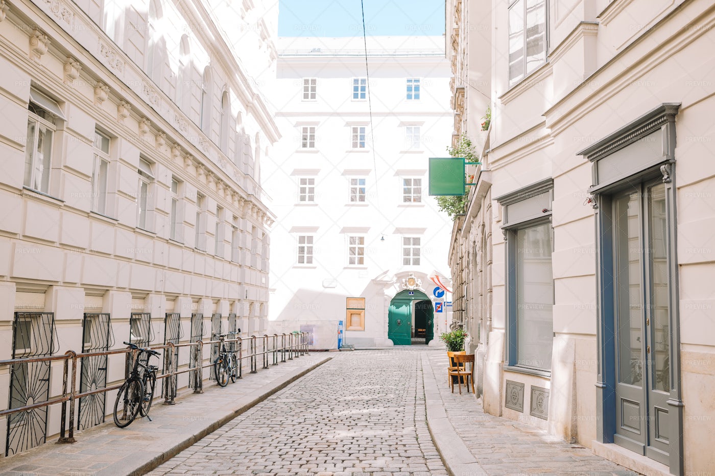 Empty Street In Vienna: Stock Photos