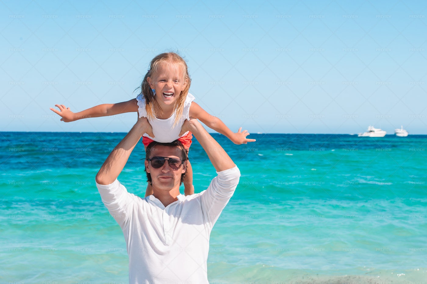 Playing By The Sea: Stock Photos