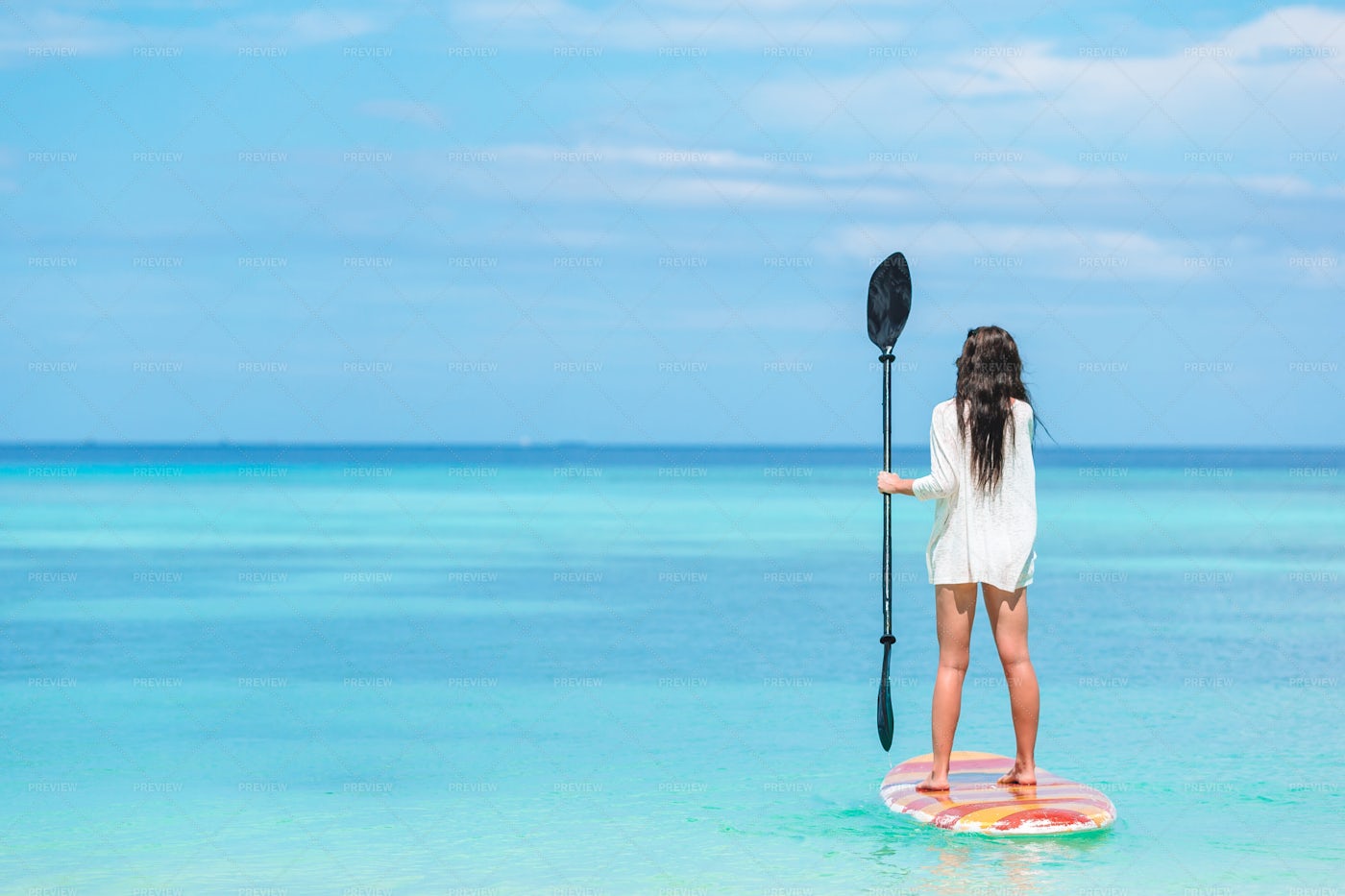 Woman Standing On A Paddle: Stock Photos