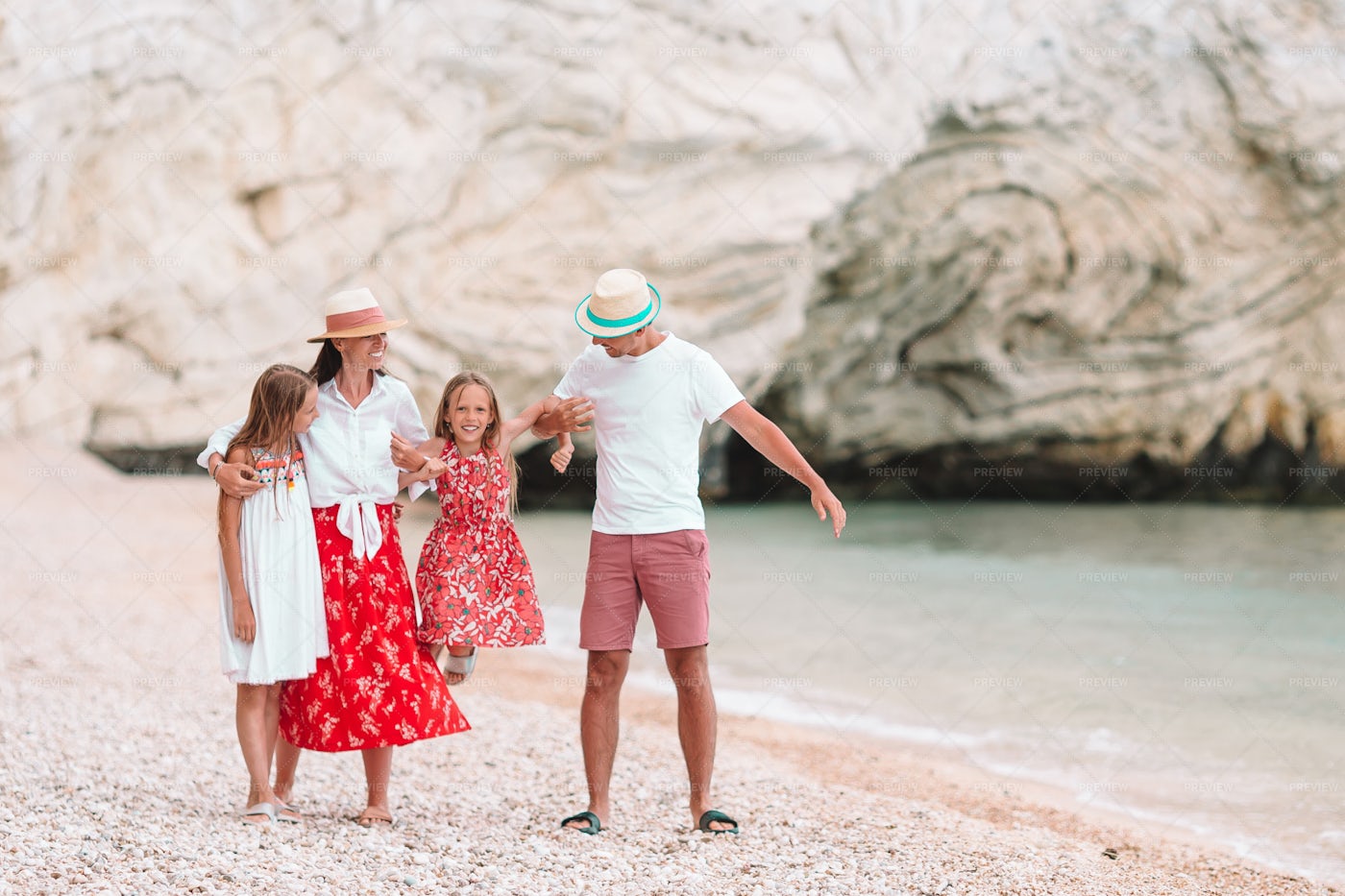 Happy Family Enjoying Vacations: Stock Photos