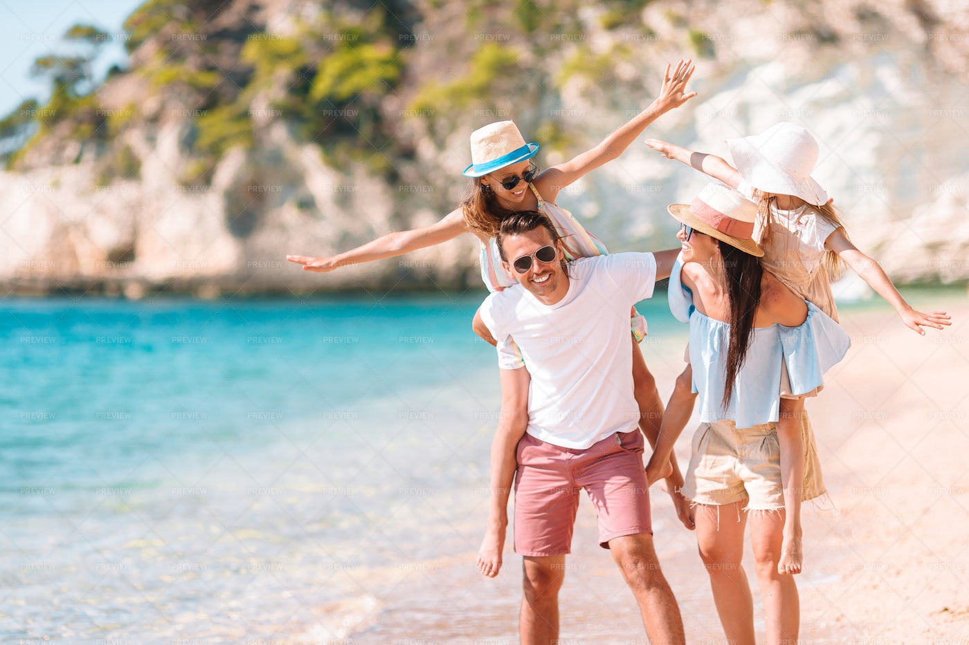 Happy Family On Holiday: Stock Photos