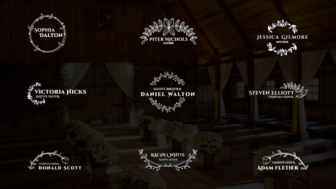 Wedding Lower Thirds Freebies template preview
